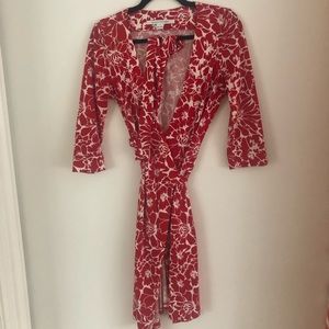 DVF Red Wrap Dress - Size 2